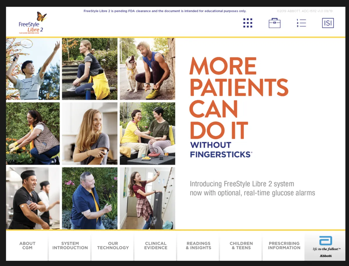 Abbott FreeStyle Libre 2 clinical application main interface