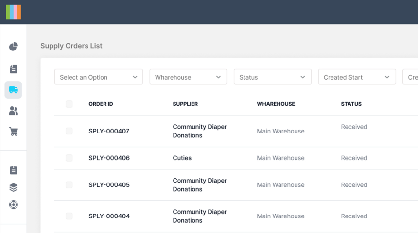 HappyBottoms inventory management dashboard