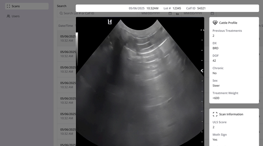 Cattle ultrasound data collection and analysis platform