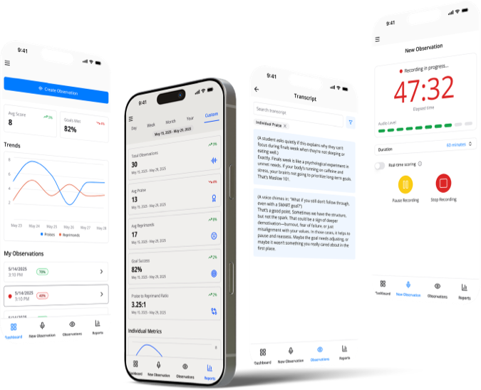 Education research platform interface